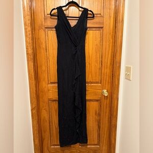Elegant Sparkling Black Evening Gown Size 4